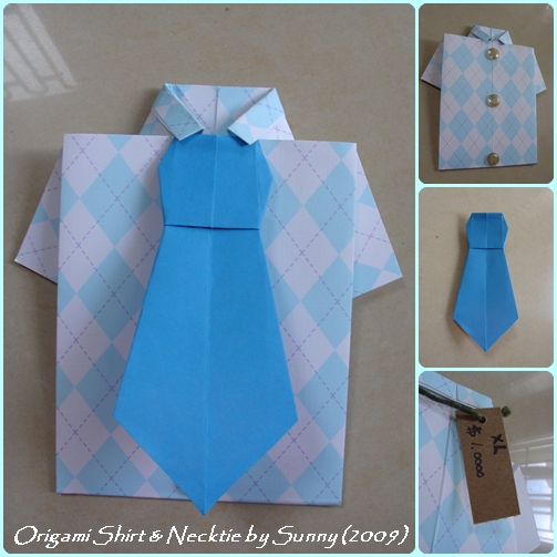 origami shirt and tie