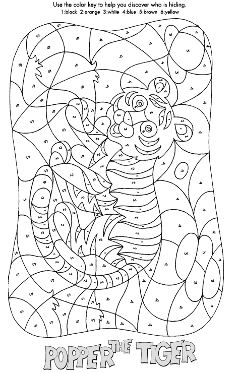 Download Kids Crafts - tiger coloring page (color by number) @ eccocclee 的相簿 :: 痞客邦 PIXNET