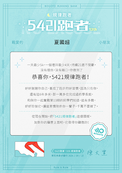 每次最少6K,每周7天,持續跑99週的鋼鐵紀律 每次最少6K,每周7天,持續跑99週的鋼鐵紀律