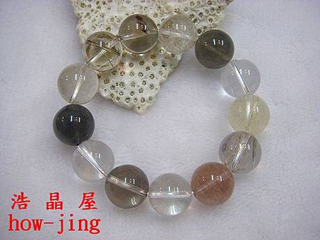 18mm多彩髮晶手珠 18mm多彩髮晶手珠