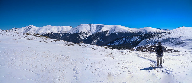 Looking east at mountions from Second Creek Trail near 11,867 ft.