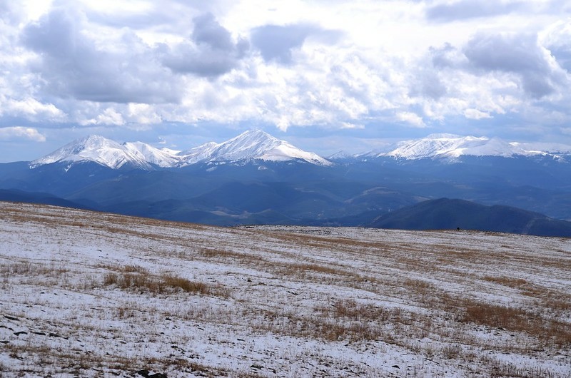 Looking south to mountains from Ptarmigan Peak Trail near 12,385 ft.