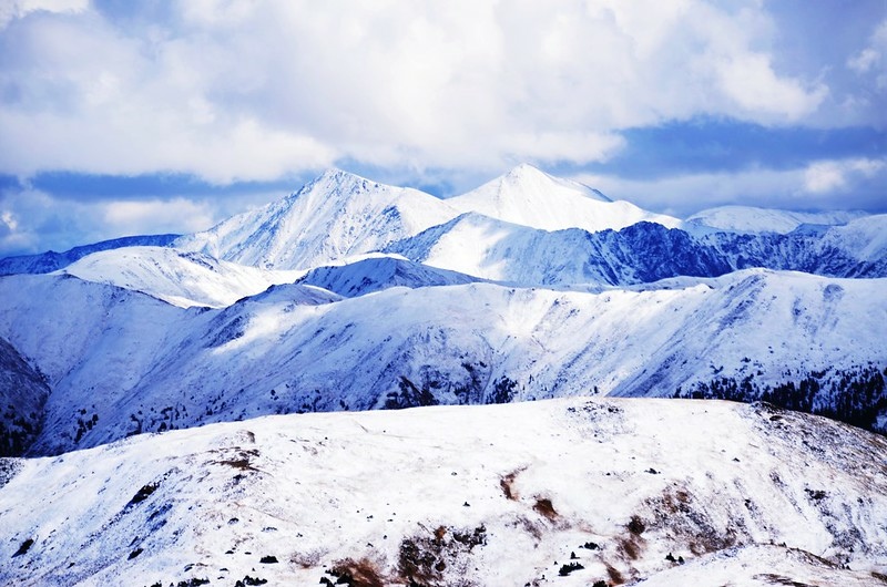 Looking east at Grays & Torreys Peak from Ptarmigan Peak summit