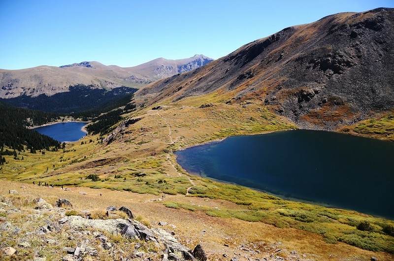 Looking down on Naylor lake(L) and Silver Dollar Lake(R) from Silver Dollar Lake above (2)