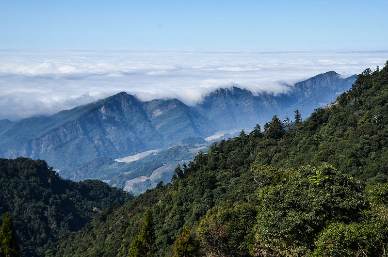 船型山林道2.0K西北俯眺馬、克連稜 2