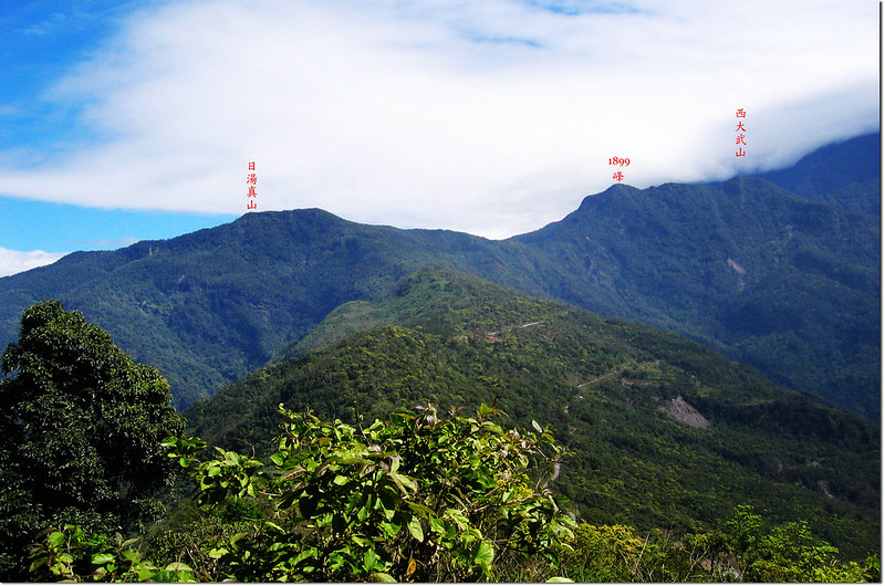 桑留守山北望日湯真、西大武 1