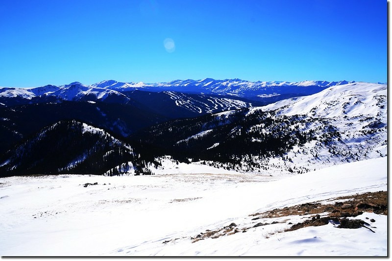 Overlooking southwest onto Tenmile & Mosquito Range from 12,414' Point 1