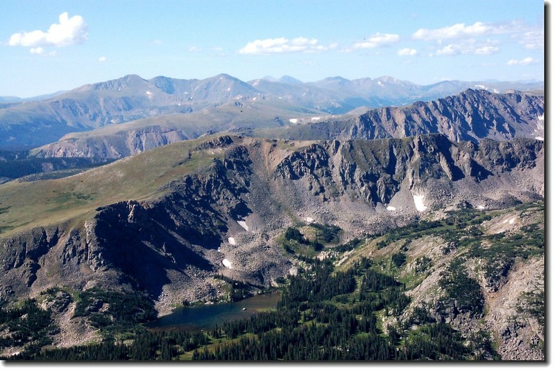 Diamond lake from S Arapaho peak view to south 2