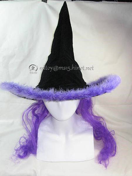 6529 大巫婆帽+假髮(紫、綠、桔) $280 浮水印