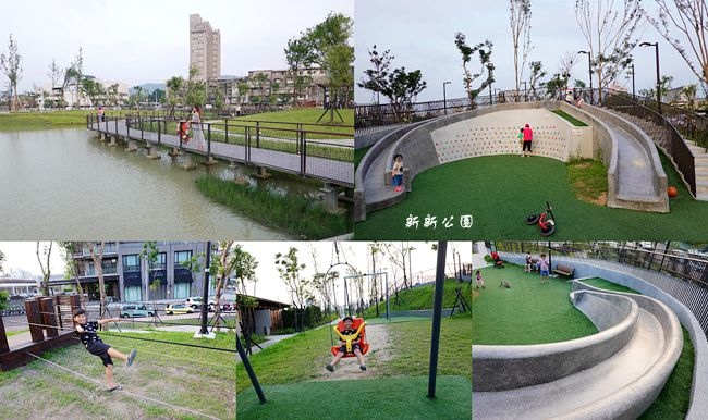 新新公園,濕地生態,落羽松林,三索吊橋,環狀石頭滑梯,溜索,台北101,台北,南港,台北特色公園,台北親子景點,步道,吊橋,攀岩,車站