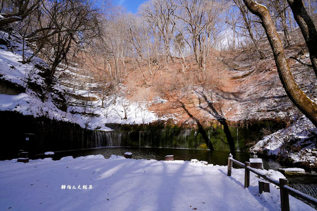 東京旅遊 ❙ 輕井澤白絲瀑布、白糸の滝，白雪皚皚，日本輕井澤