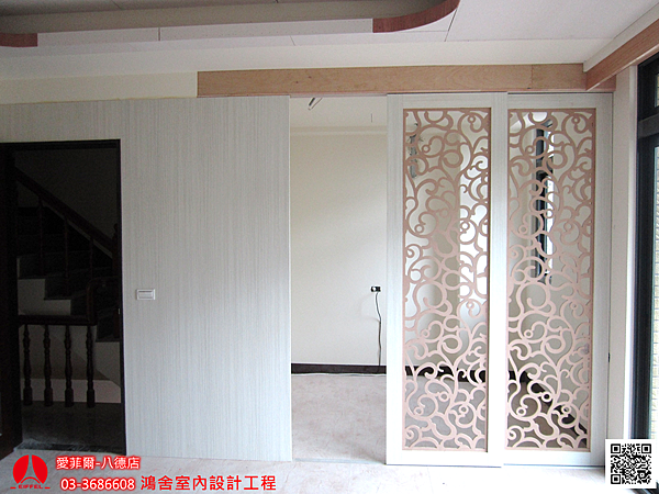 施工中的拉門 施工中的拉門