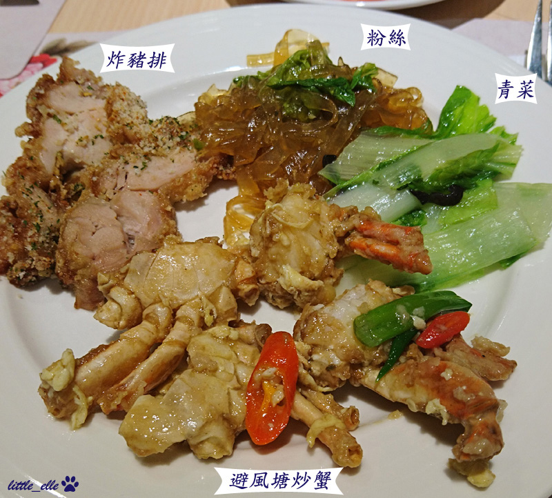 避風塘炒蟹&炸豬排&青菜.JPG - 福容飯店-吃到飽美食