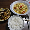 晚餐：麻婆茄子豆腐／蕃茄炒高麗菜