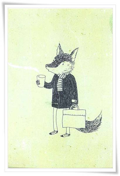 fox with cofe fox with cofe