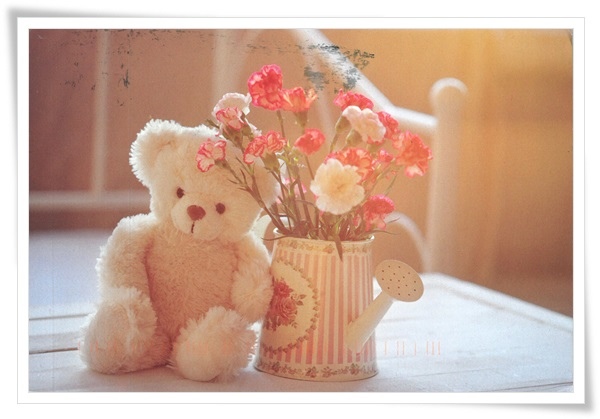 teddy and flowers