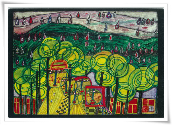 hundertwasser The rain falls far from us.jpg