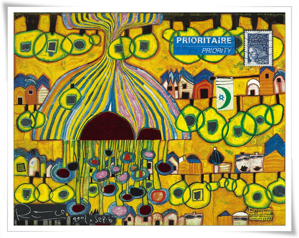 不規則小圖畫 HUNDERTWASSER。1987