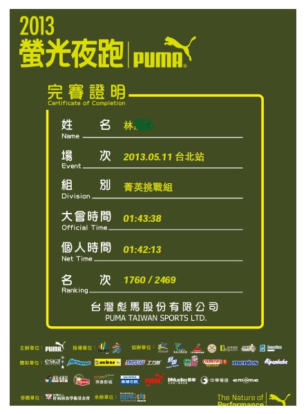 2013 Puma 螢光夜跑