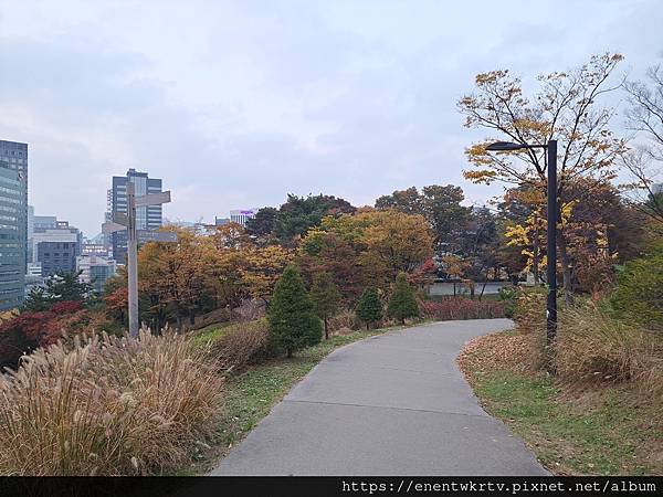 【韓國旅遊】首爾南山白凡廣場及城郭景色，秋天賞楓最佳景點。