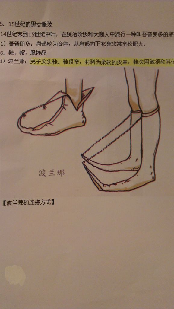 15世紀尖頭鞋