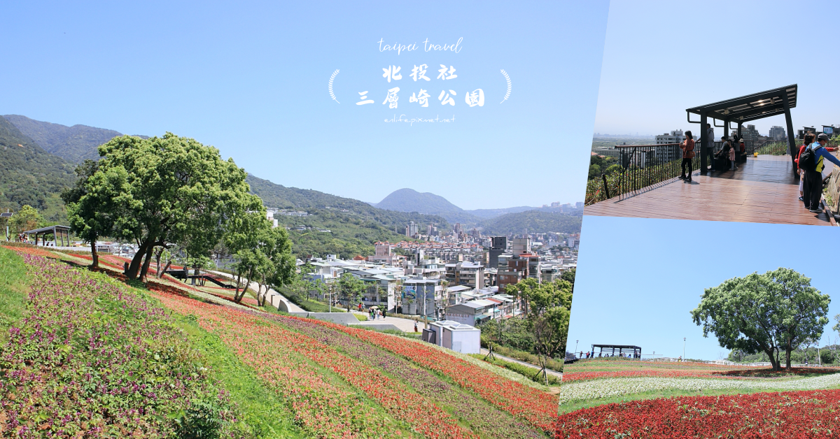 北投社三層崎公園,台版富良野花海,彩虹花海,北投市區美景,台北市北投區,免費戶外景點,泡溫泉,台北,北投,花海,捷運,博物