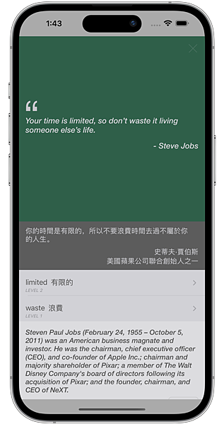 Your time is limited, so don’t waste it living someone else’s life.