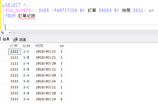 多筆重複資料 找出最新一筆使用row Number 與partition By Adolph 手抄印帳 痞客邦