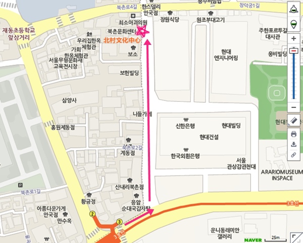 <EXO's Showtime> 第7集取景地：北村韓屋村 地圖