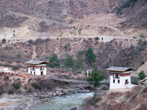 On the way to Thimphu～Iron chain bridge （built by Thangthong Gyalpo ）