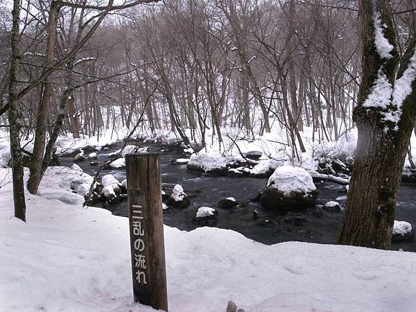 冬天的奧入瀨溪流雖沒有湍急的河流景觀，但可看到獨具特色的雪景.jpg
