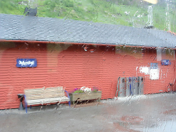 中途經過Myrdal...下雨