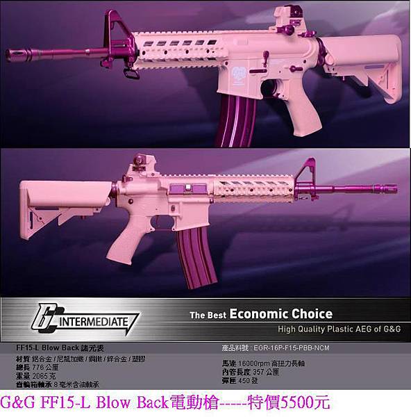 G&G FF15-L Blow Back電動槍.JPG