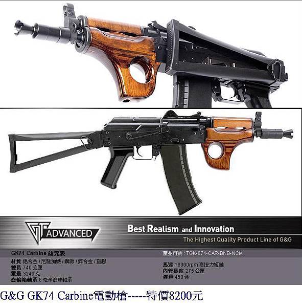 G&G GK74 Carbine電動槍.JPG