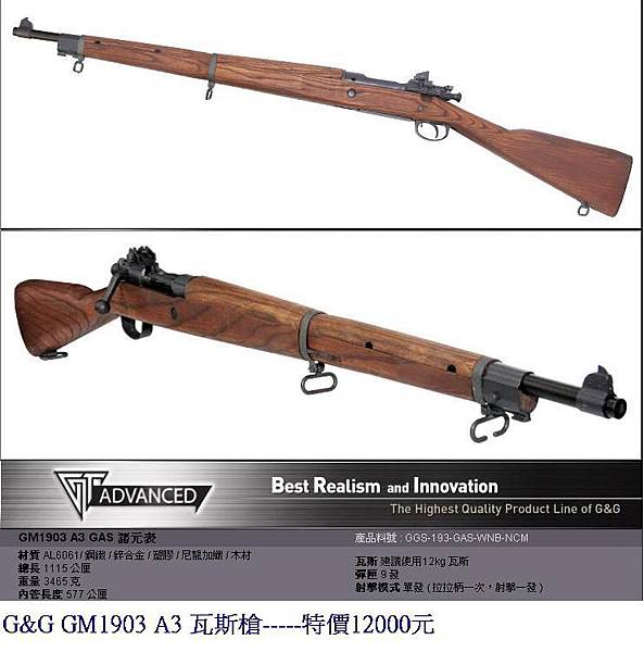 G&G GM1903 A3 瓦斯槍.JPG