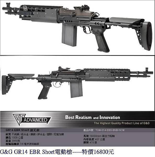 G&G GR14 EBR Short電動槍.JPG