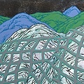 山脈,2018,壓克力顏料,碳粉,墨,100x50cm.JPG
