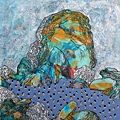 泡溫泉,2019,壓克力顏料、墨、金蔥粉,100×100cm.JPG
