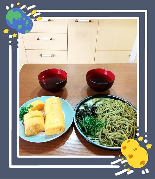 ○抹茶蕎麥冷麵+玉子燒