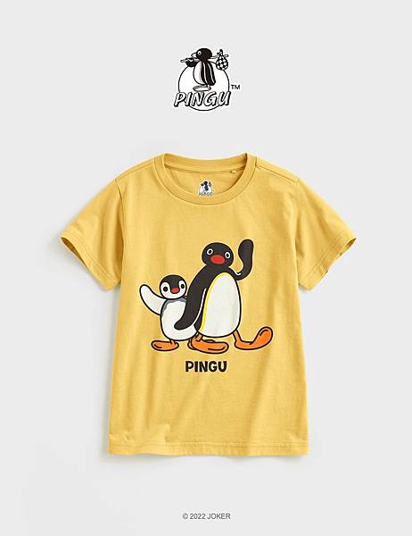 PINGU印花T恤-01-童 ─ 暖黃