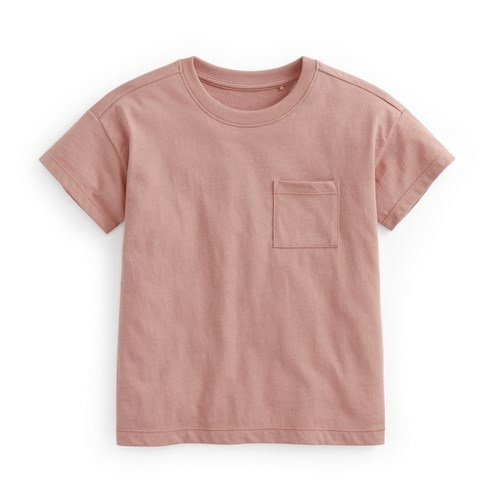 竹節棉口袋T恤-童（ 灰粉桔 -150）