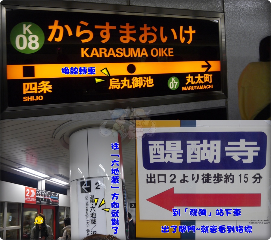 坐往六地藏方向,在醍醐站下車 坐往六地藏方向,在醍醐站下車