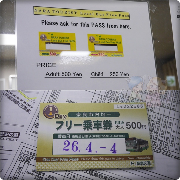 奈良公車一日券 奈良公車一日券