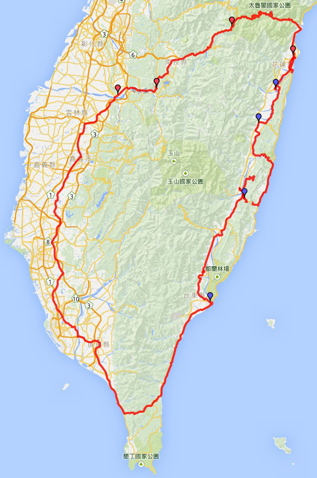 2014.10.25~27 環半島 x 武嶺 軌跡圖