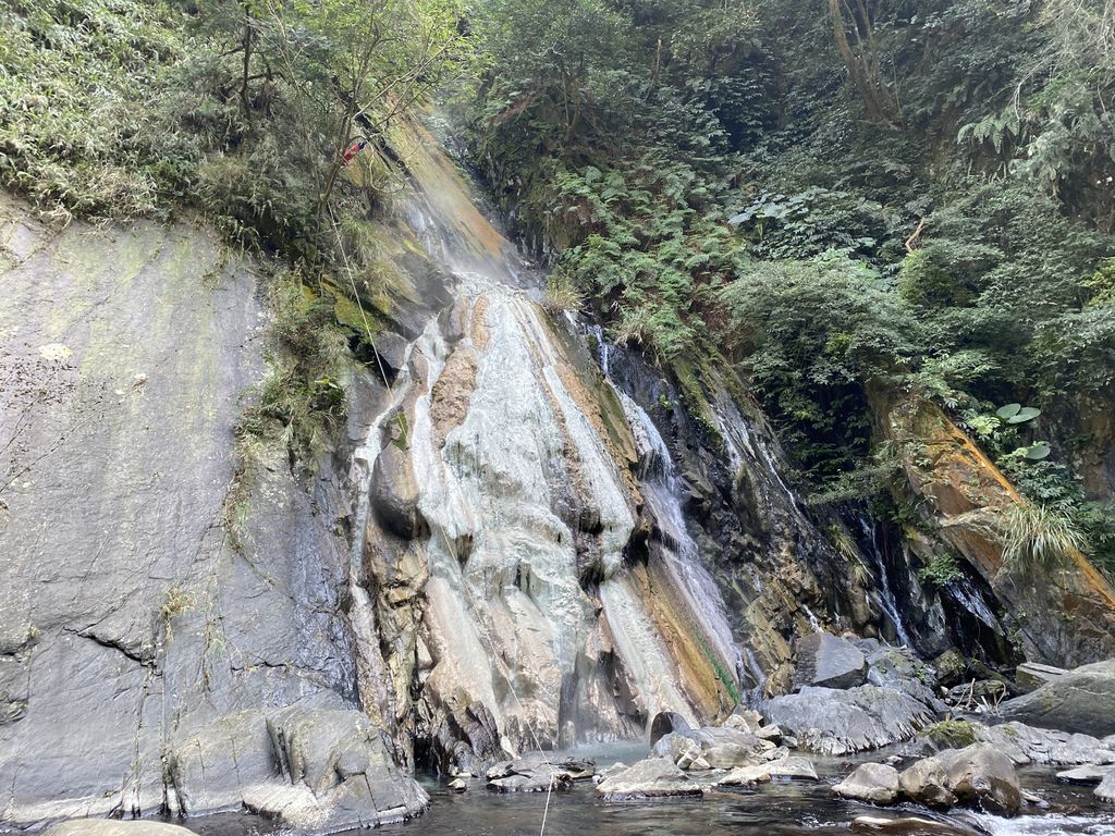 桃園景點-野溪溫泉的秘境，在夢幻七彩岩壁的四稜溫泉享受森林浴