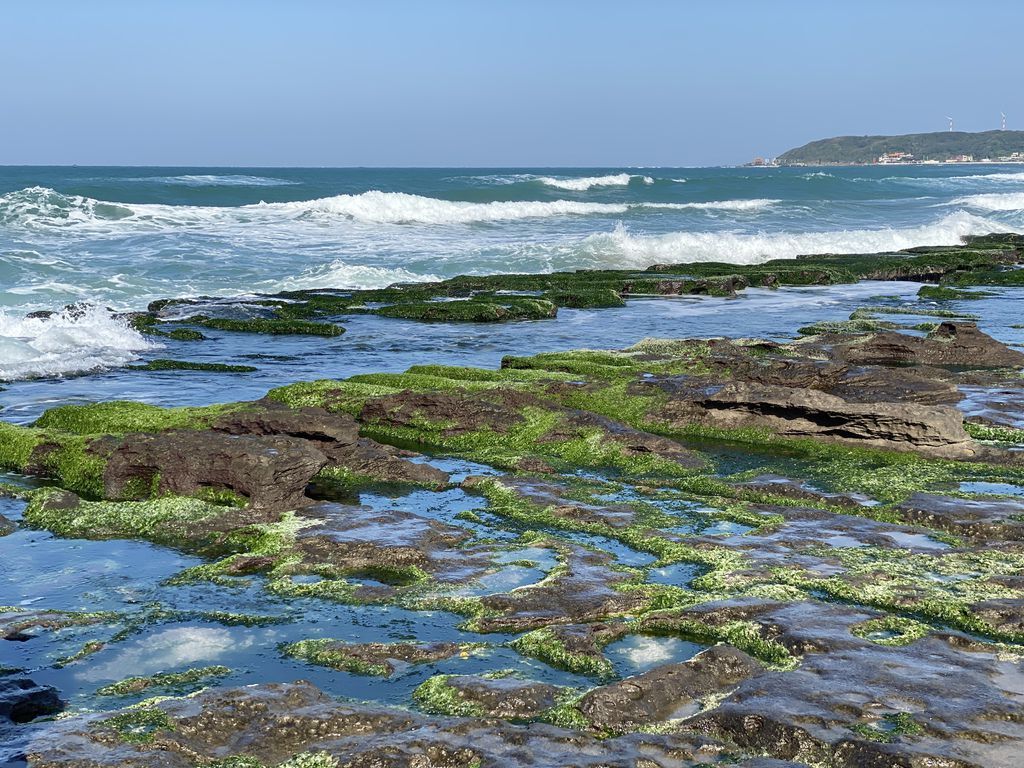 富貴角公園的老梅綠石槽,天然的綠色地毯!石門一日遊的好去處 富貴角公園的老梅綠石槽,天然的綠色地毯!石門一日遊的好去處