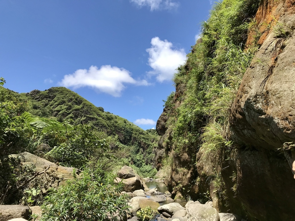 新北瑞芳登山步道-跟著丁小羽去劍龍稜旁的半屏溪尋找『大鬼瀑布』