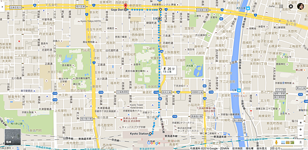 Kyoto Station 至 Gojo Dori  日本   Google 地圖.png