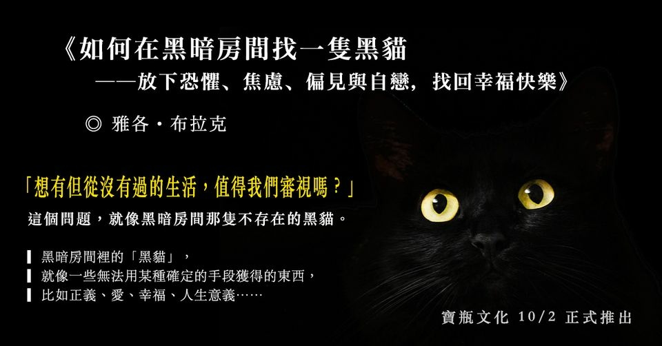 【試讀】《如何在黑暗房間找一隻黑貓》幸福是一種選擇