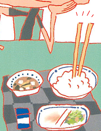 Japanese chopstick manners, Hotoke bashi.gif